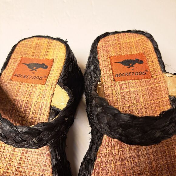 Rocket Dog Chunky Platform ESPADRILLES WOMENS SIZE 6 Black 90s Y2K party beach - Picture 9 of 11